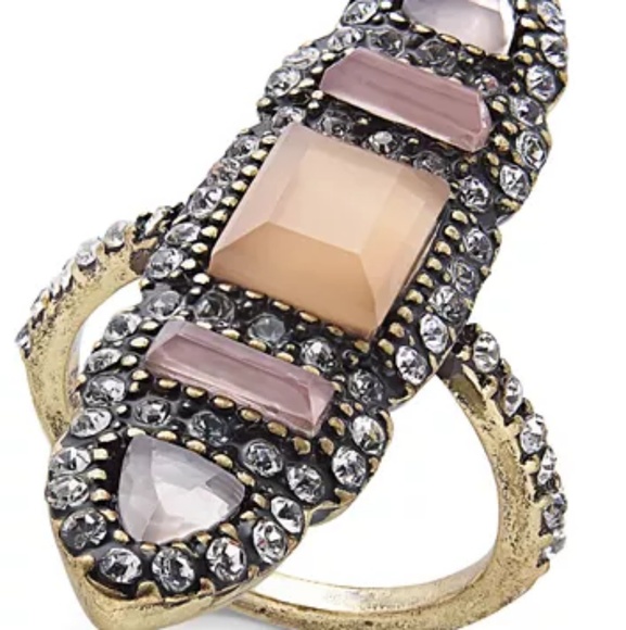 INC International Concepts Jewelry - Multi Stone Ring Gold Tone Crystal Set